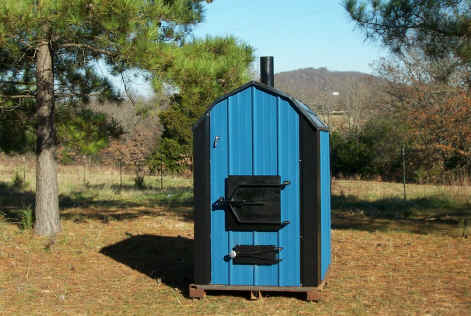 Blue Outdoor Wood Furnace