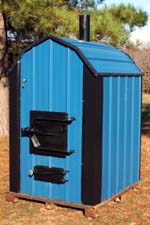 Blue Outdoor Wood Stove