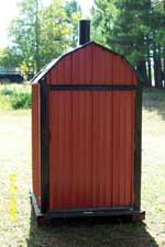 Red Outdoor Wood Furnace Back door